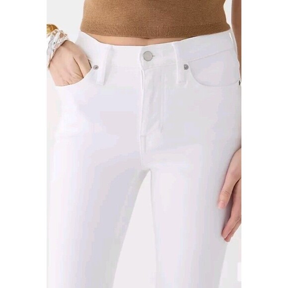 J.Crew Billie 9" demi-boot Mid-Rise Raw Hem Crop Jeans White Wash Size 24P NWT - Picture 2 of 12